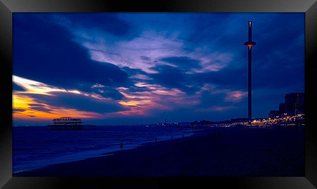Brighton Beach Blues Framed Print by Chris Lord