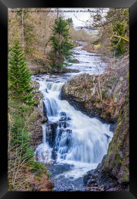 Reekie Linn waterfall on River Isla Scotland Framed Print by Angus McComiskey