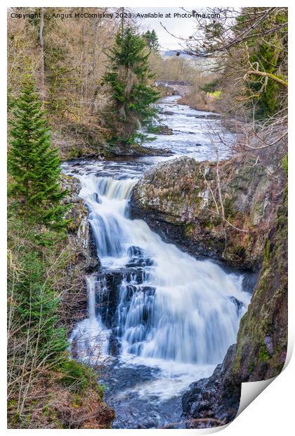 Reekie Linn waterfall on River Isla Scotland Print by Angus McComiskey