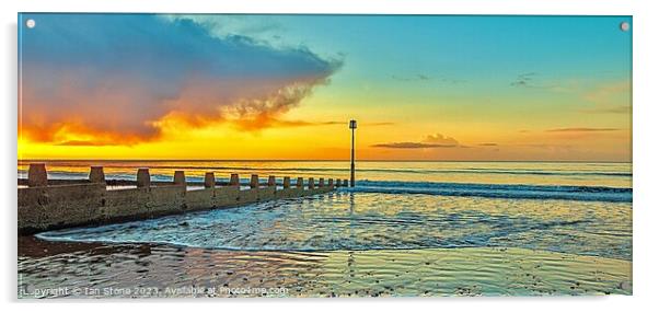 Serene Dawlish Sunrise Acrylic by Ian Stone