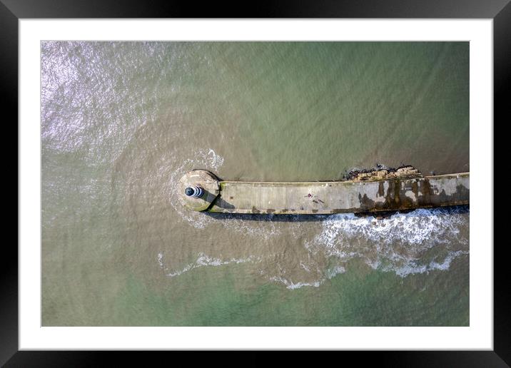 Seaham Lighthouse Framed Mounted Print by Apollo Aerial Photography