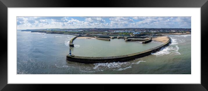 Seaham Harbour Panoramic Framed Mounted Print by Apollo Aerial Photography