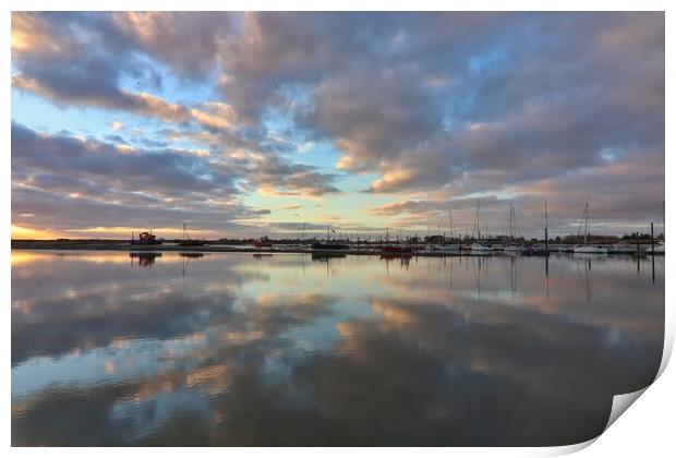 Brightlingsea Harbour reflections  Print by Tony lopez