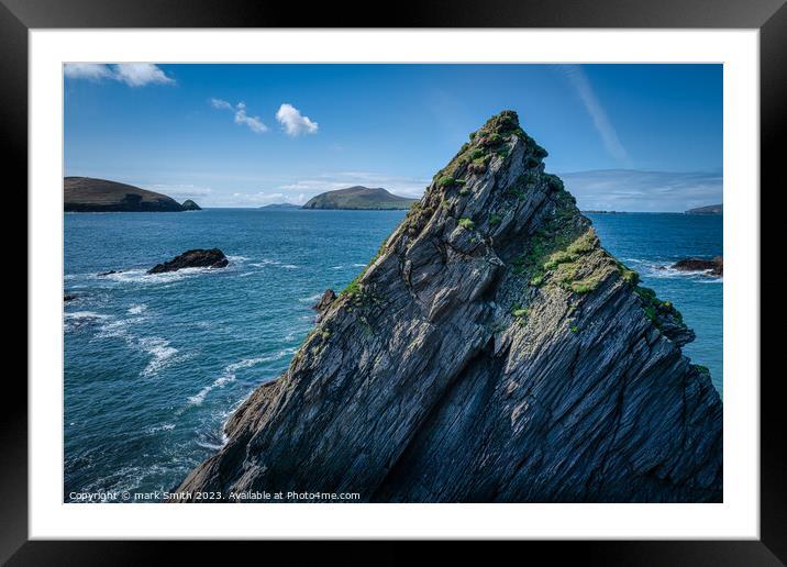 rocks at Dunquin Framed Mounted Print by mark Smith