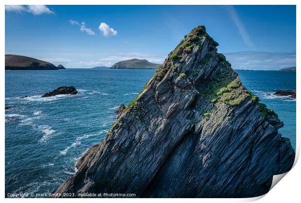 rocks at Dunquin Print by mark Smith