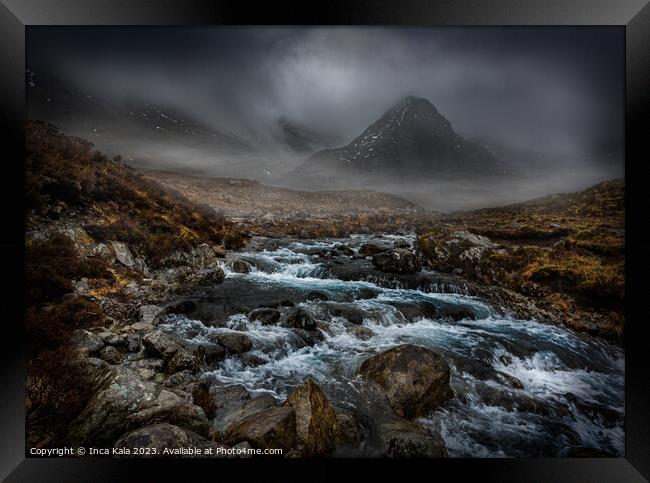 Stormy Skye and the Fairy Pools Framed Print by Inca Kala