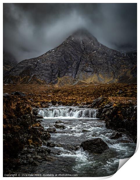 Fairy Pool Waterfall on Skye Print by Inca Kala