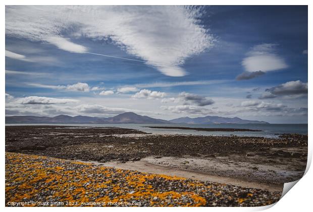 Dingle Peninsula from Fenit Print by mark Smith