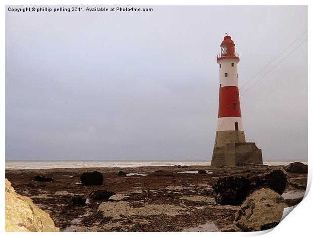 Lighthouse at low tide Print by camera man