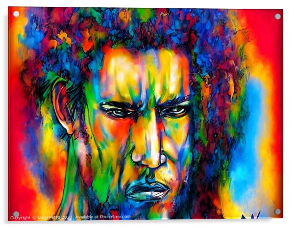 Vibrant Watercolor Portrait of a Young Man Acrylic by Luigi Petro