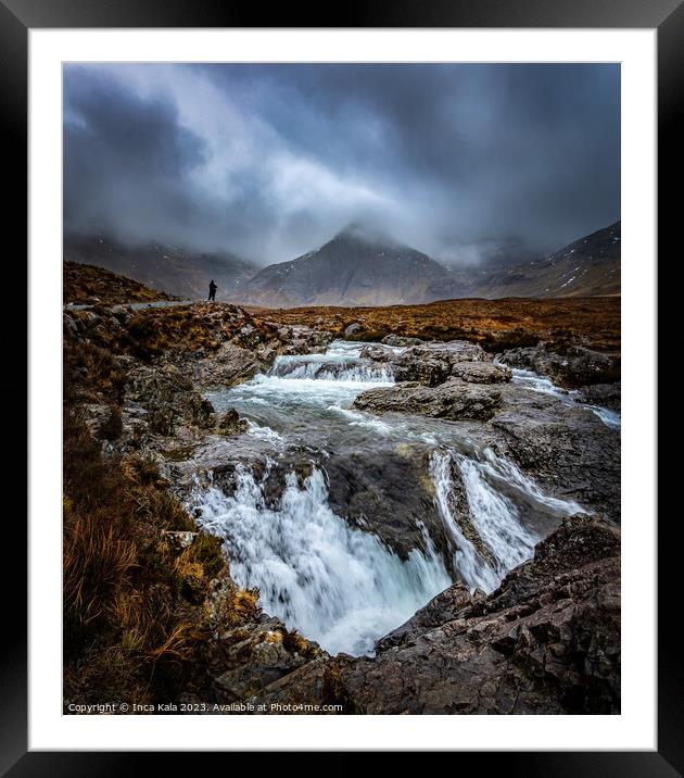 Stormy Weather at Skye's Fairy Pools  Framed Mounted Print by Inca Kala