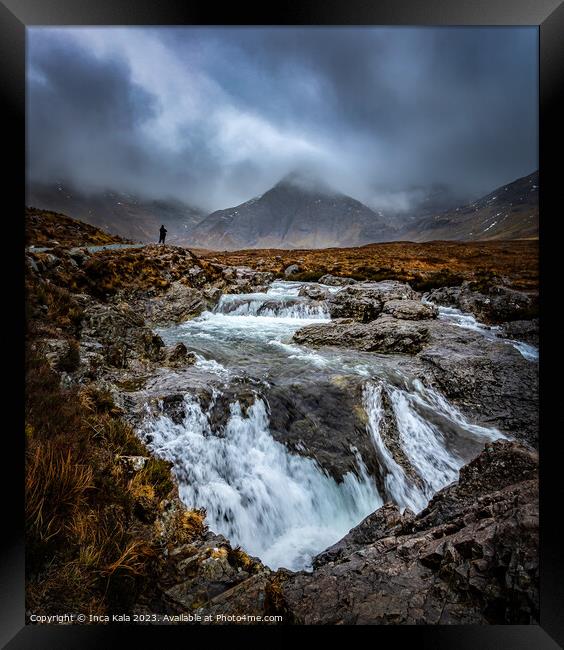 Stormy Weather at Skye's Fairy Pools  Framed Print by Inca Kala
