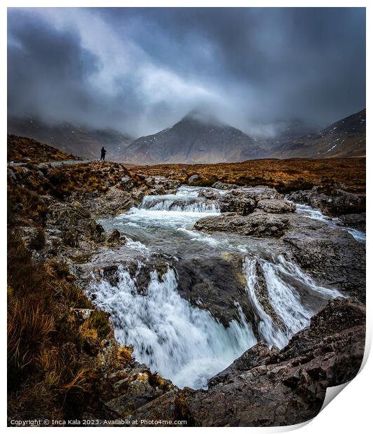 Stormy Weather at Skye's Fairy Pools  Print by Inca Kala