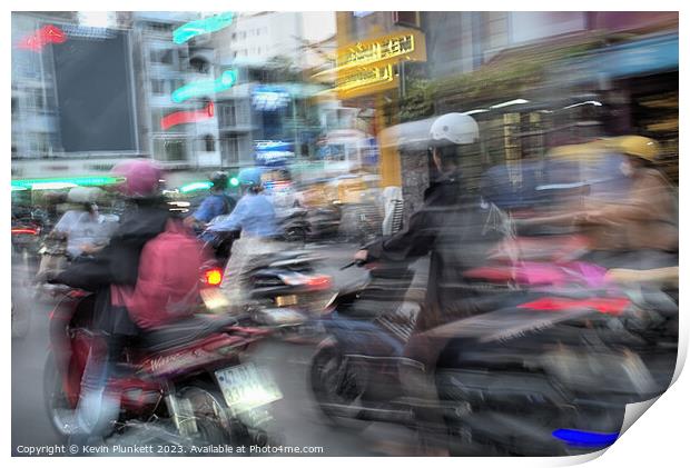 Saigon rush-hour  Print by Kevin Plunkett