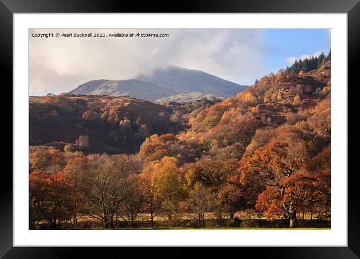 Moel Siabod Snowdonia in Autumn Framed Mounted Print by Pearl Bucknall