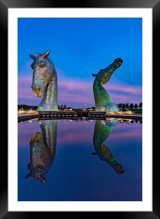 Green Kelpies Framed Mounted Print by Kevin Winter