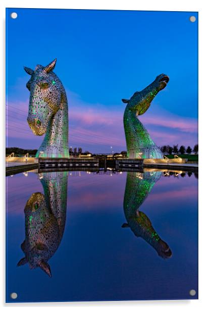 Green Kelpies Acrylic by Kevin Winter