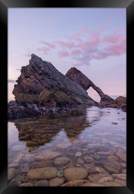Sunset over Bow fiddle rock Framed Print by Kevin Winter