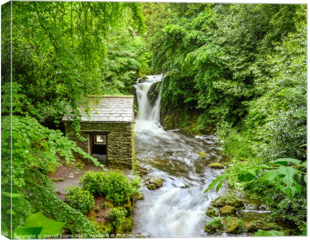 Hut and Waterfall Canvas Print by Darrell Evans