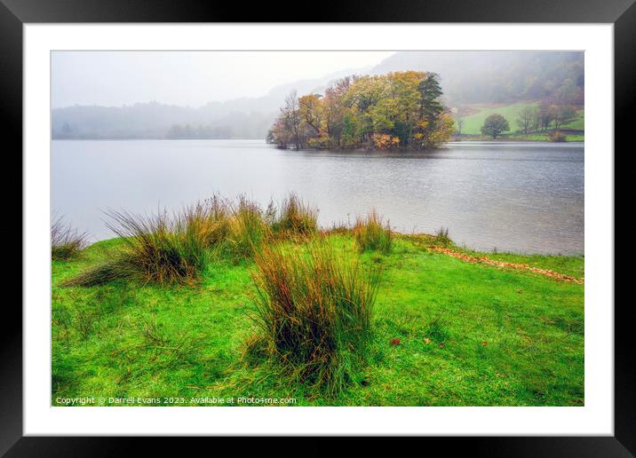 Island in Rydal Water Framed Mounted Print by Darrell Evans