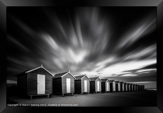 Beach Huts Framed Print by Robert Deering