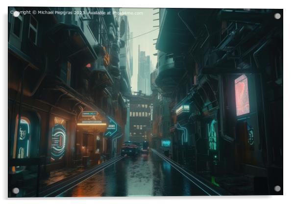Futuristic London clean look created with generative AI technolo Acrylic by Michael Piepgras
