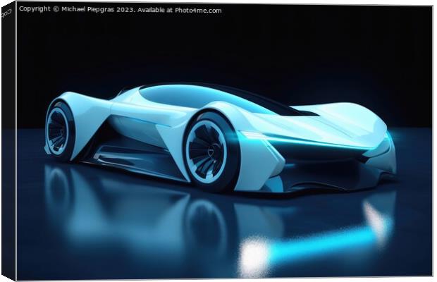 Futuristic luxury sports car created with generative AI technology Canvas Print by Michael Piepgras