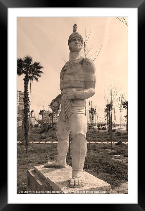 Roman Gladiator in Durres Albania. Framed Mounted Print by Elaine Anne Baxter