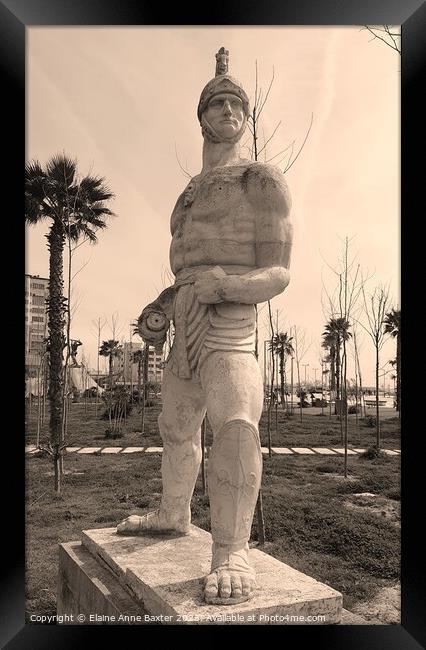Roman Gladiator in Durres Albania. Framed Print by Elaine Anne Baxter