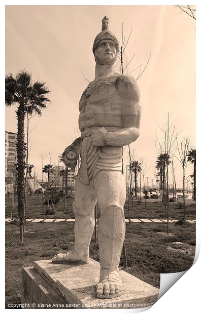 Roman Gladiator in Durres Albania. Print by Elaine Anne Baxter