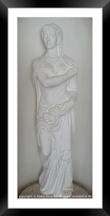 Classic Roman Woman Statue Framed Mounted Print by Elaine Anne Baxter