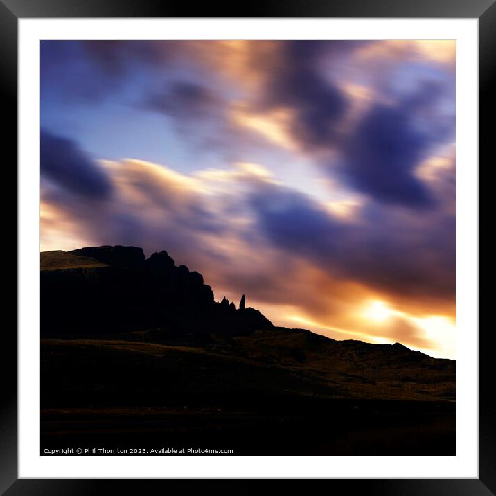 Majestic Sunset at The Old Man of Storr No. 4 Framed Mounted Print by Phill Thornton