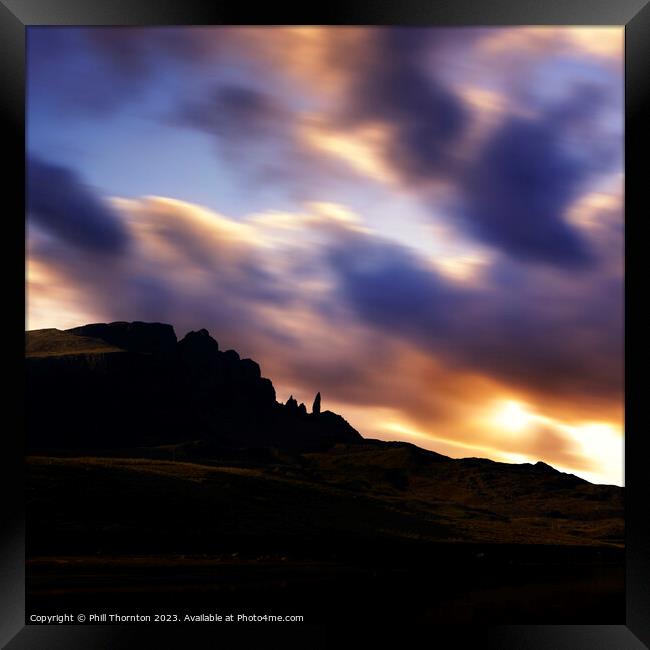Majestic Sunset at The Old Man of Storr No. 4 Framed Print by Phill Thornton