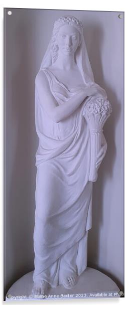 Roman Woman with Flowers Statue Acrylic by Elaine Anne Baxter