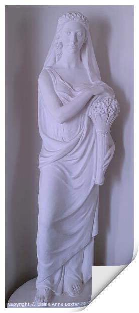 Roman Woman with Flowers Statue Print by Elaine Anne Baxter
