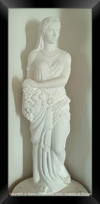 Roman Woman with Fruit Statue. Framed Print by Elaine Anne Baxter
