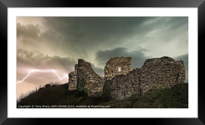 DRAMA OVER HASTINGS CASTLE Framed Mounted Print by Tony Sharp LRPS CPAGB