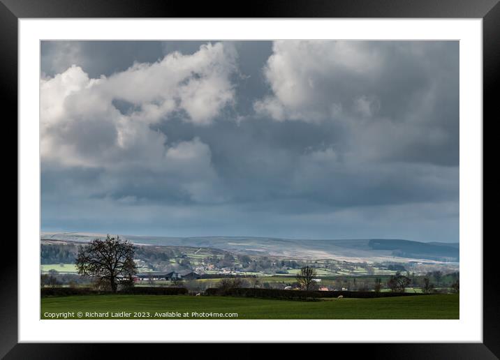 Barningham from Wycliffe in Dramatic Light Framed Mounted Print by Richard Laidler