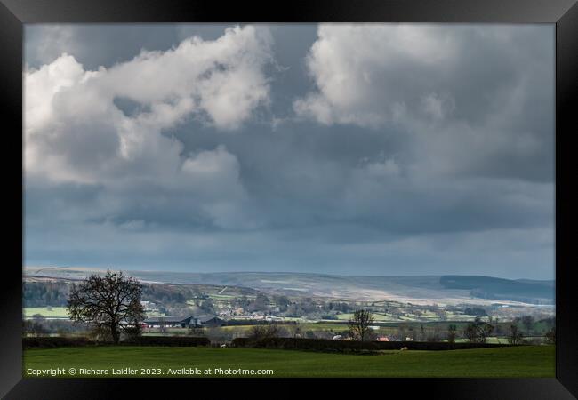 Barningham from Wycliffe in Dramatic Light Framed Print by Richard Laidler
