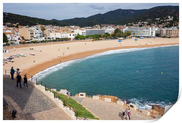 Tossa de Mar Beach and Town Skyline Print by Artur Bogacki