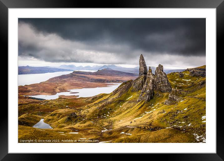 The Old Man of Storr on Skye Framed Mounted Print by Inca Kala