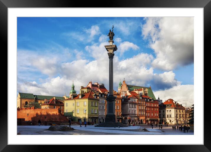 City Of Warsaw Old Town Skyline Framed Mounted Print by Artur Bogacki