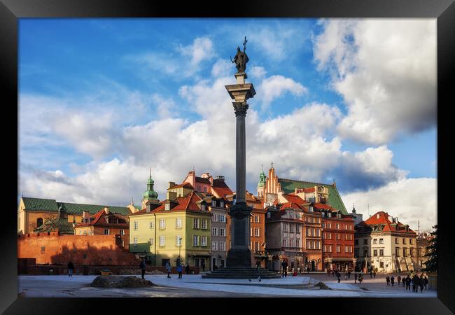 City Of Warsaw Old Town Skyline Framed Print by Artur Bogacki