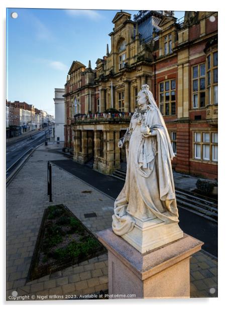Queen Victoria's Statue, Leamington Spa Acrylic by Nigel Wilkins