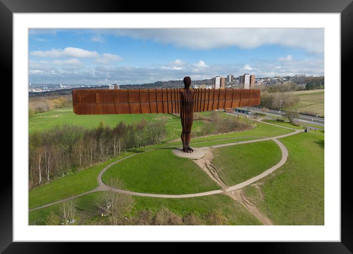 The Angel of the North Framed Mounted Print by Apollo Aerial Photography