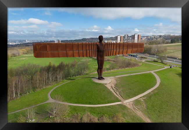 The Angel of the North Framed Print by Apollo Aerial Photography