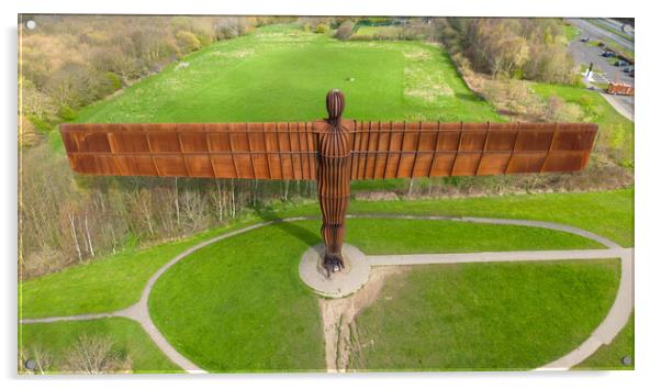 Angel Of The North Acrylic by Apollo Aerial Photography