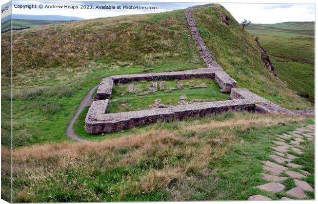 Historic Hadrian's Wall ruins Canvas Print by Andrew Heaps