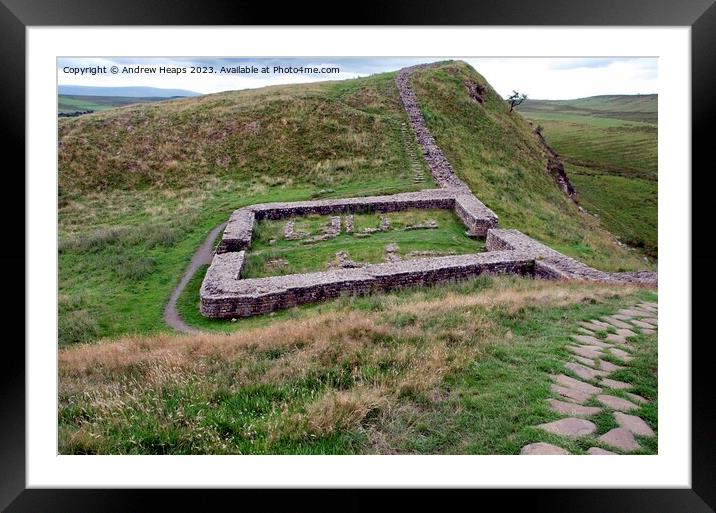 Historic Hadrian's Wall ruins Framed Mounted Print by Andrew Heaps