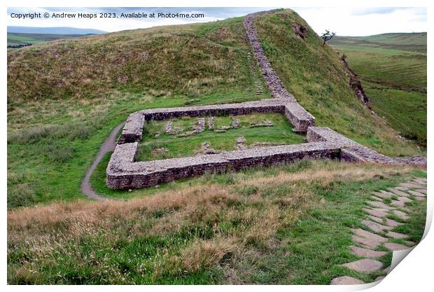 Historic Hadrian's Wall ruins Print by Andrew Heaps